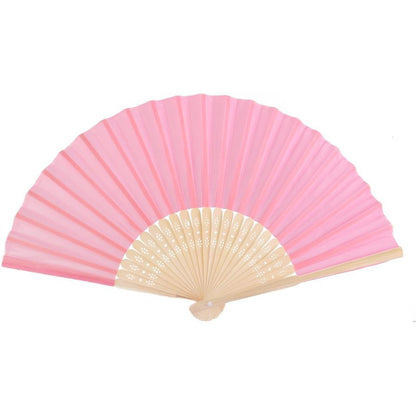 Pink Bamboo Folding Hand Fan – Elegant 21 cm Summer Wedding Décor