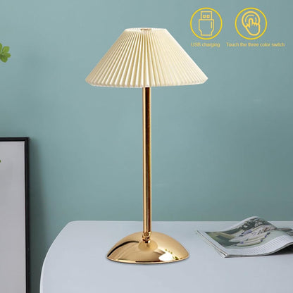 Fiorky Cordless Pleated LED Table Lamp with USB Rechargeable