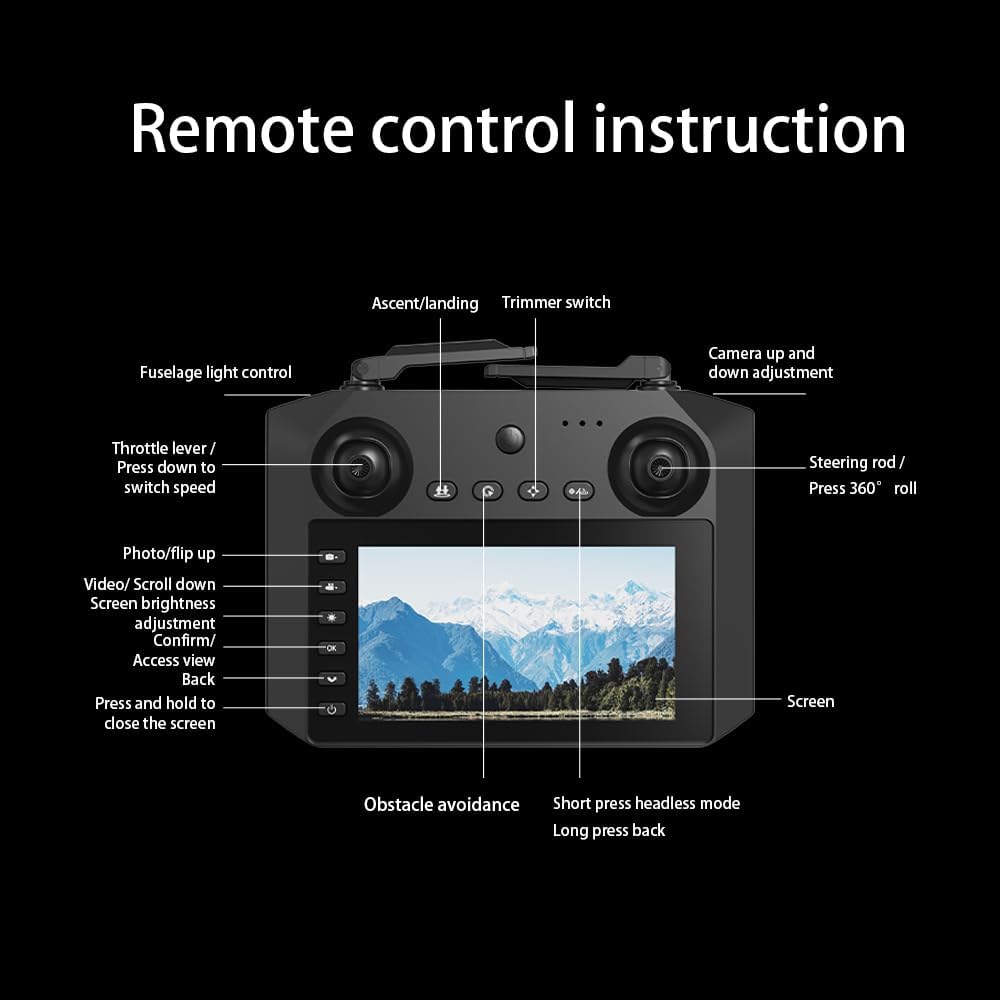6K FPV Drone with 4.5" Screen, 5G Remote, Gesture Control