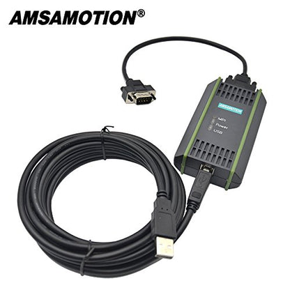 AMSAMOTION USB-MPI PLC Programming Cable for Siemens S7-200/300/400 Series