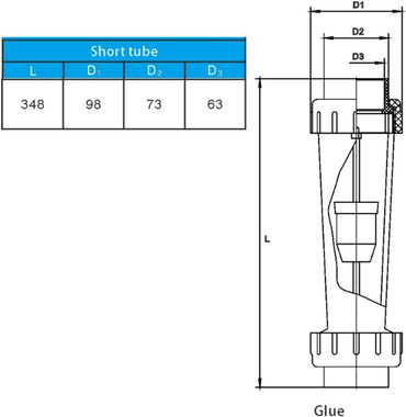LZS-50D Plastic Pipe Water Flow Meter with ABS Float