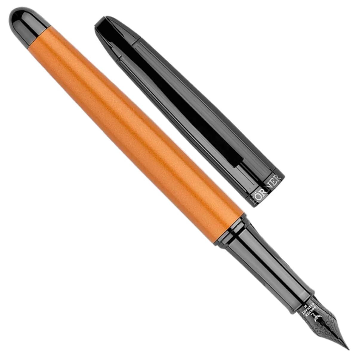 Horner Auerus Fountain Pen Modern Design Medium Nib Orange-Black
