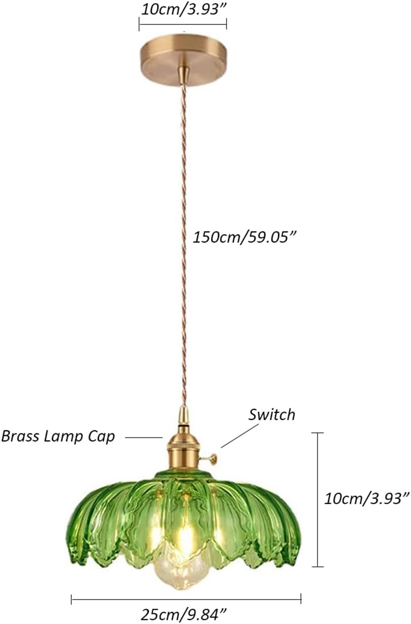 Theopractick Industrial Glass Pendant Ceiling Light E27