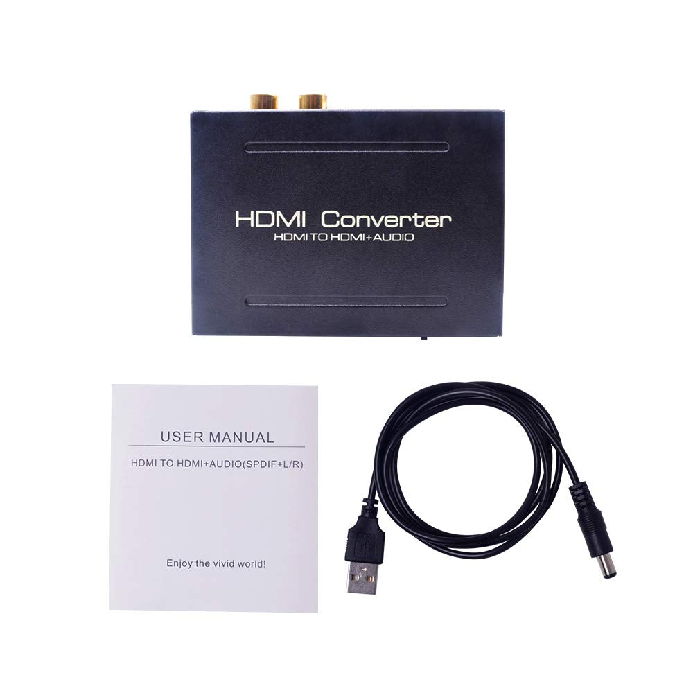 1080P HDMI to HDMI Audio Extractor Optical and RCA Converter C0001-CA