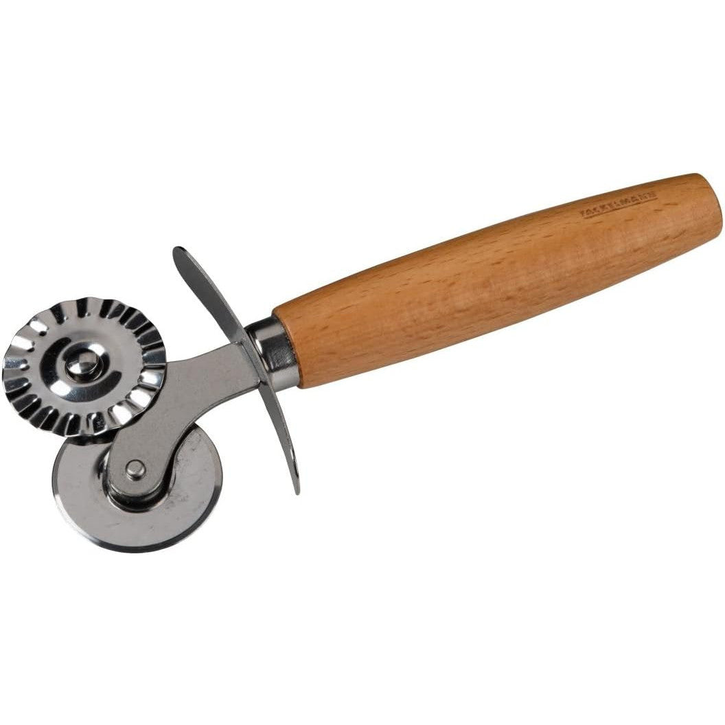 Fackelmann Stainless Steel Dough Wheel with Beech Wood Handle