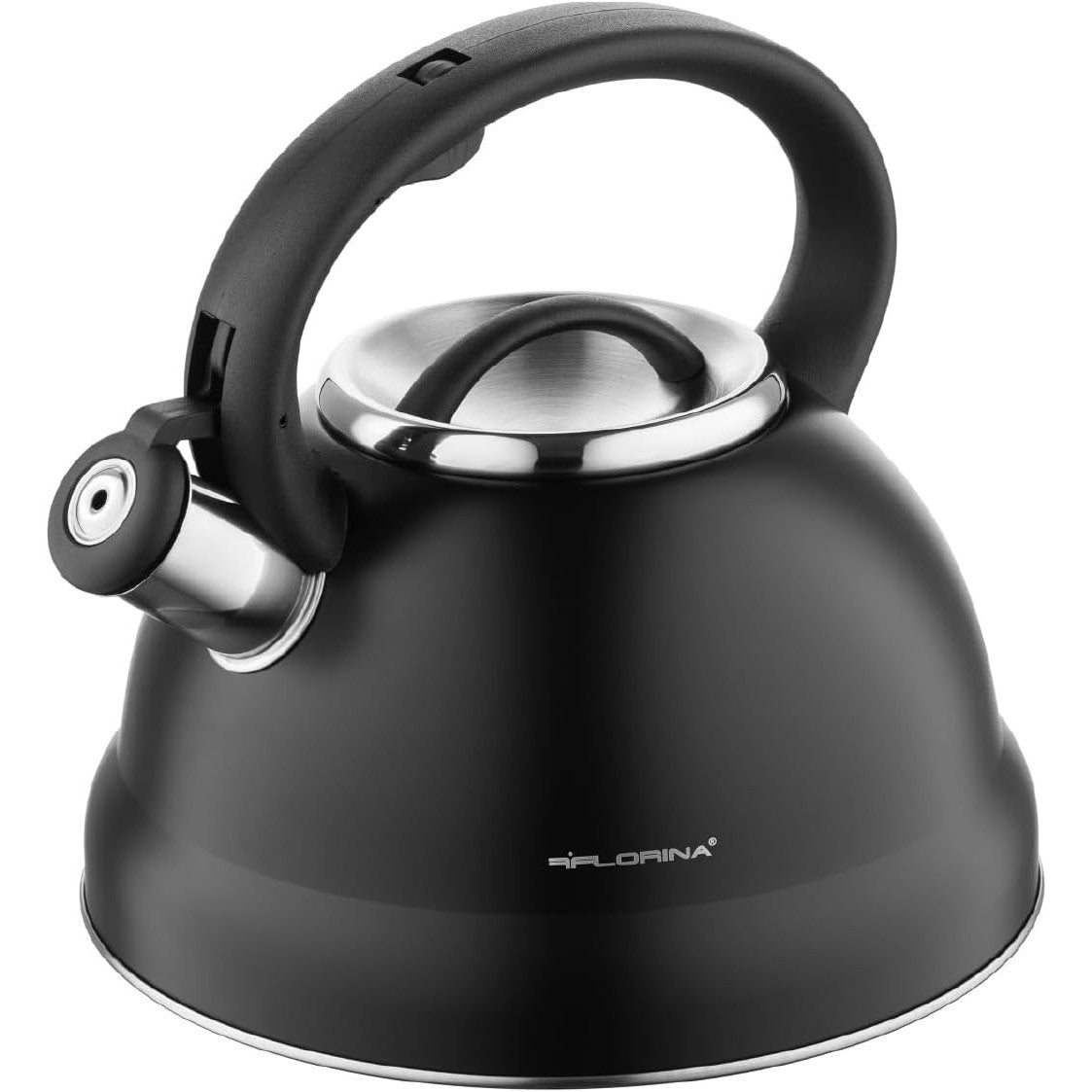 Florina Jacob 2.5L Stainless Steel Whistling Kettle – Black, Induction Ready