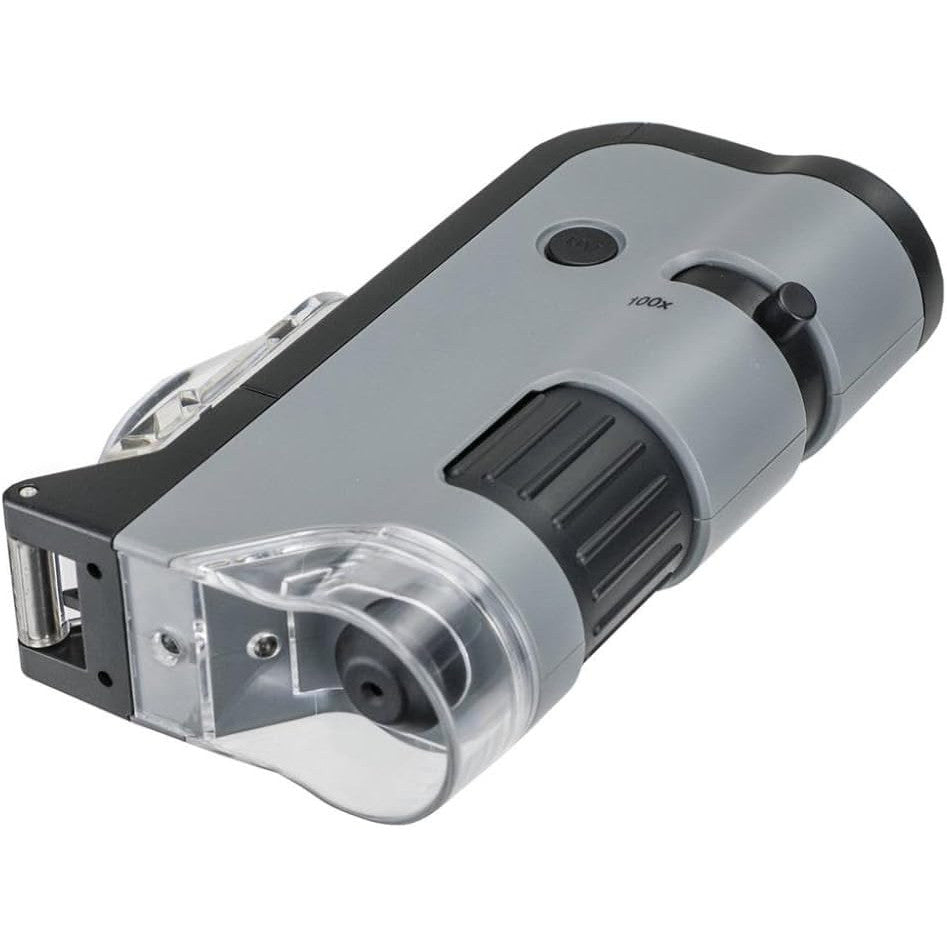 Carson MicroFlip Pocket Microscope 100x-250x LED UV with Smartphone Clip