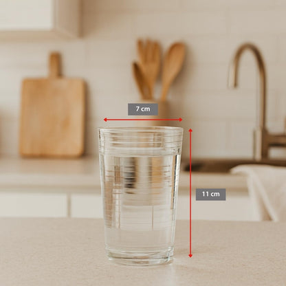 Alpina 6-Piece White Water Glass Set – 220ml Shatter-Resistant Glasses