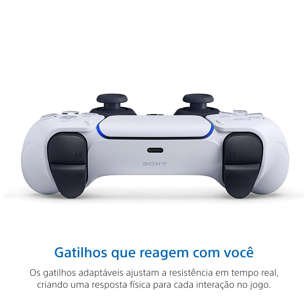 White PlayStation DualSense Wireless Controller with Haptic Feedback