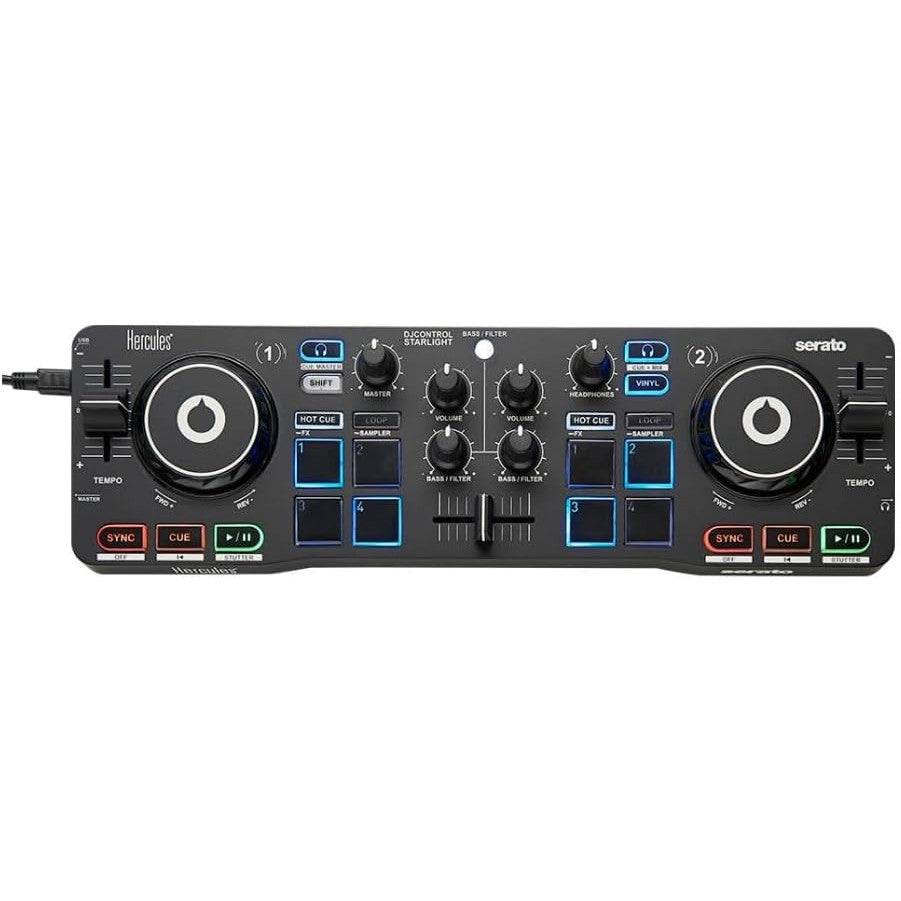 Hercules DJControl Starlight Compact DJ Controller with Serato DJ Lite
