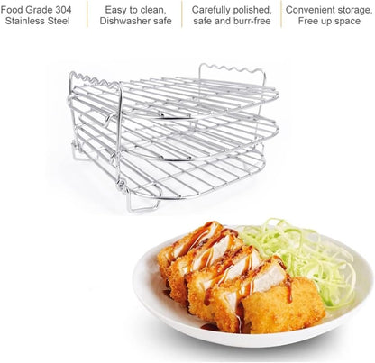 Knadgbft Stainless Steel Air Fryer Three Layer Rack