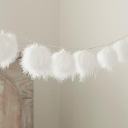 Lights4fun 10 LED Fairy Lights Fluffy Balls Timer Battery Operated Indoor Christmas