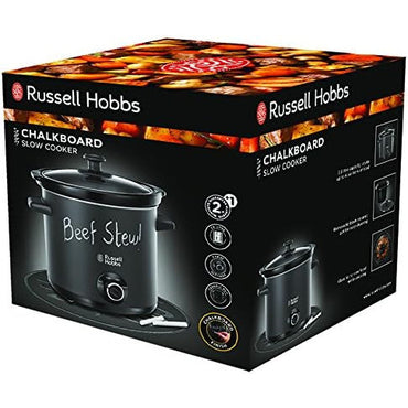Russell Hobbs Chalkboard Slow Cooker 3.5L Black - Fun Family Meals