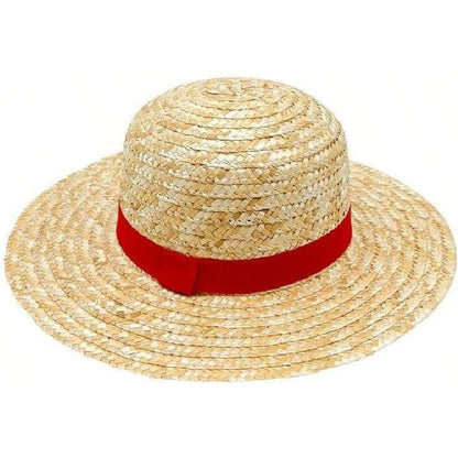Luffy Straw Hat – Monkey D. Luffy Costume Cap – Natural Straw Cosplay Hat