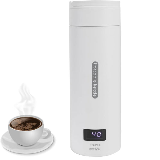 FUOBECIE Travel Electric Kettle 380ML 4-Temperature Adjustable Auto Shut-Off