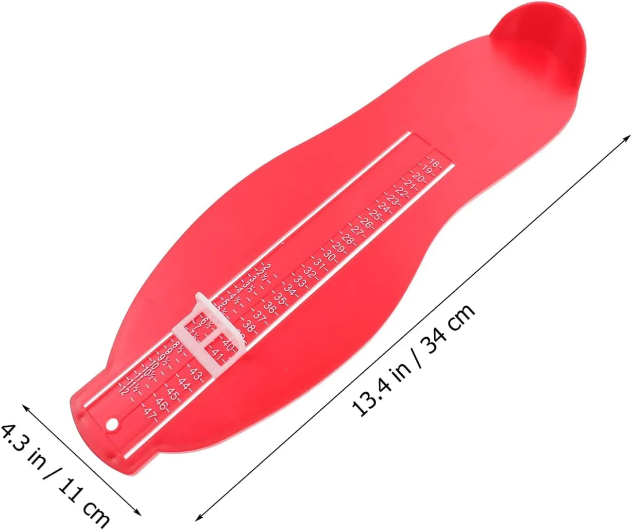 Red Plastic Foot Measuring Gauge Tool for Men & Women - Gomix Brands Outlet