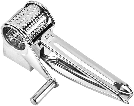 Hand-Operated Rotary Cheese Grater with Stainless Steel Drum - Perfect for Veggies