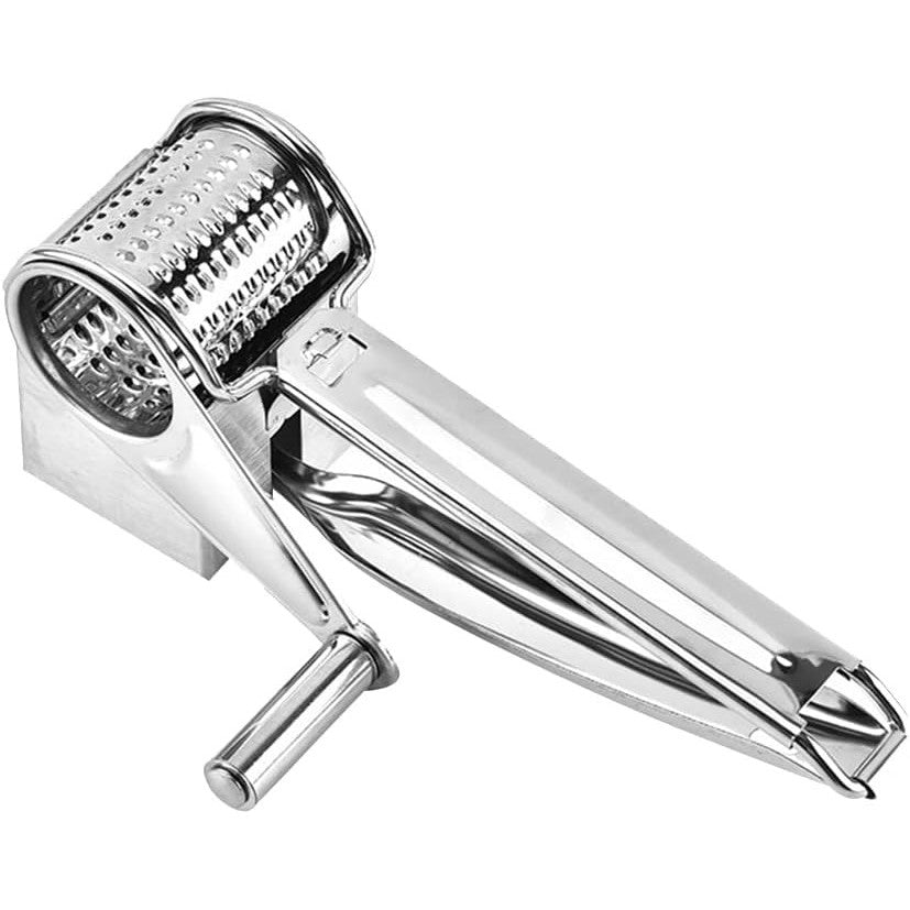 Hand-Operated Rotary Cheese Grater with Stainless Steel Drum - Perfect for Veggies