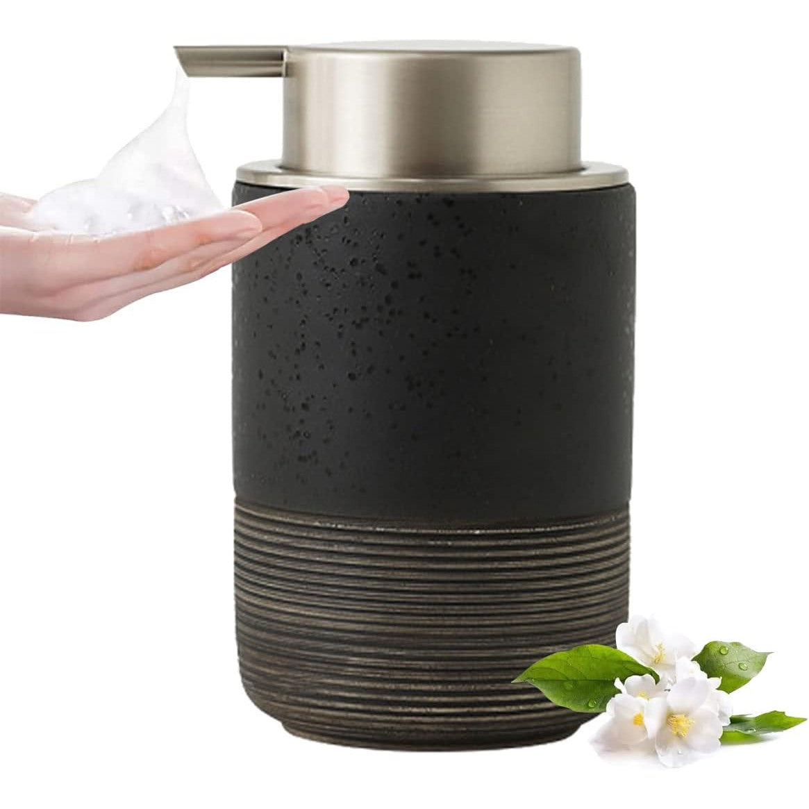 Ceramic Foam Hand Soap Dispenser 12oz Countertop Refillable Pump