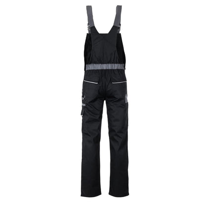 Planam Highline Scratch-Resistant Work Dungarees Black Slate Zinc
