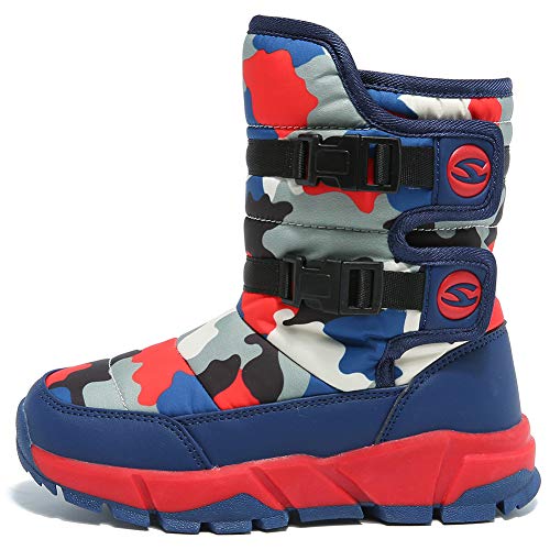 UBFEN Girls Winter Snow Boots: Warm, Waterproof, Slip-Resistant High-Top Shoes
