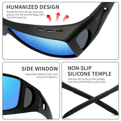 URUMQI Peekaco Polarized Sunglasses – Fit Over Glasses UV400 Protection