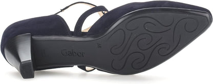 Gabor Women's Blue Atlantic Closed-Toe Leather Pump with 2‑inch Heel