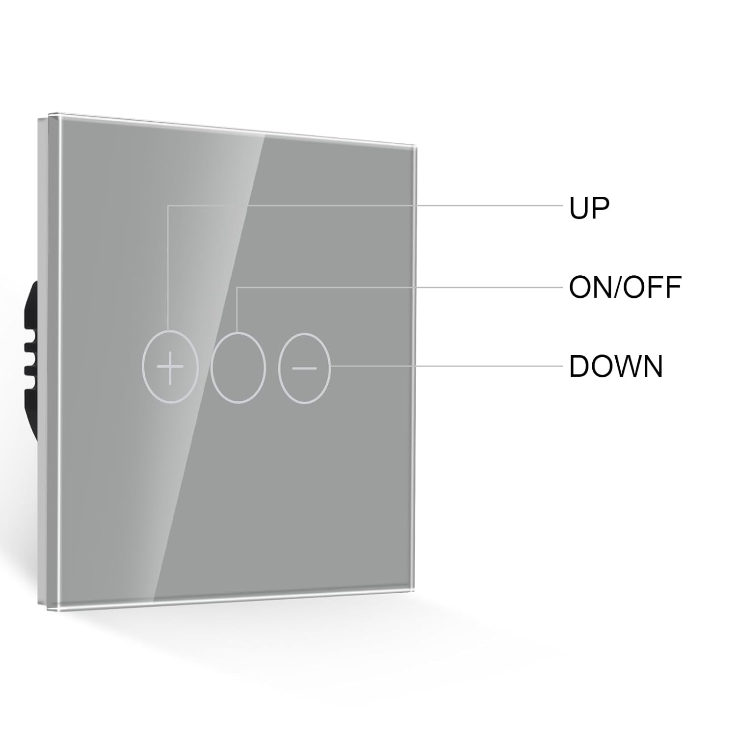 JIMEIDA Grey Touch Dimmer Switch for LED Lights – 86mm