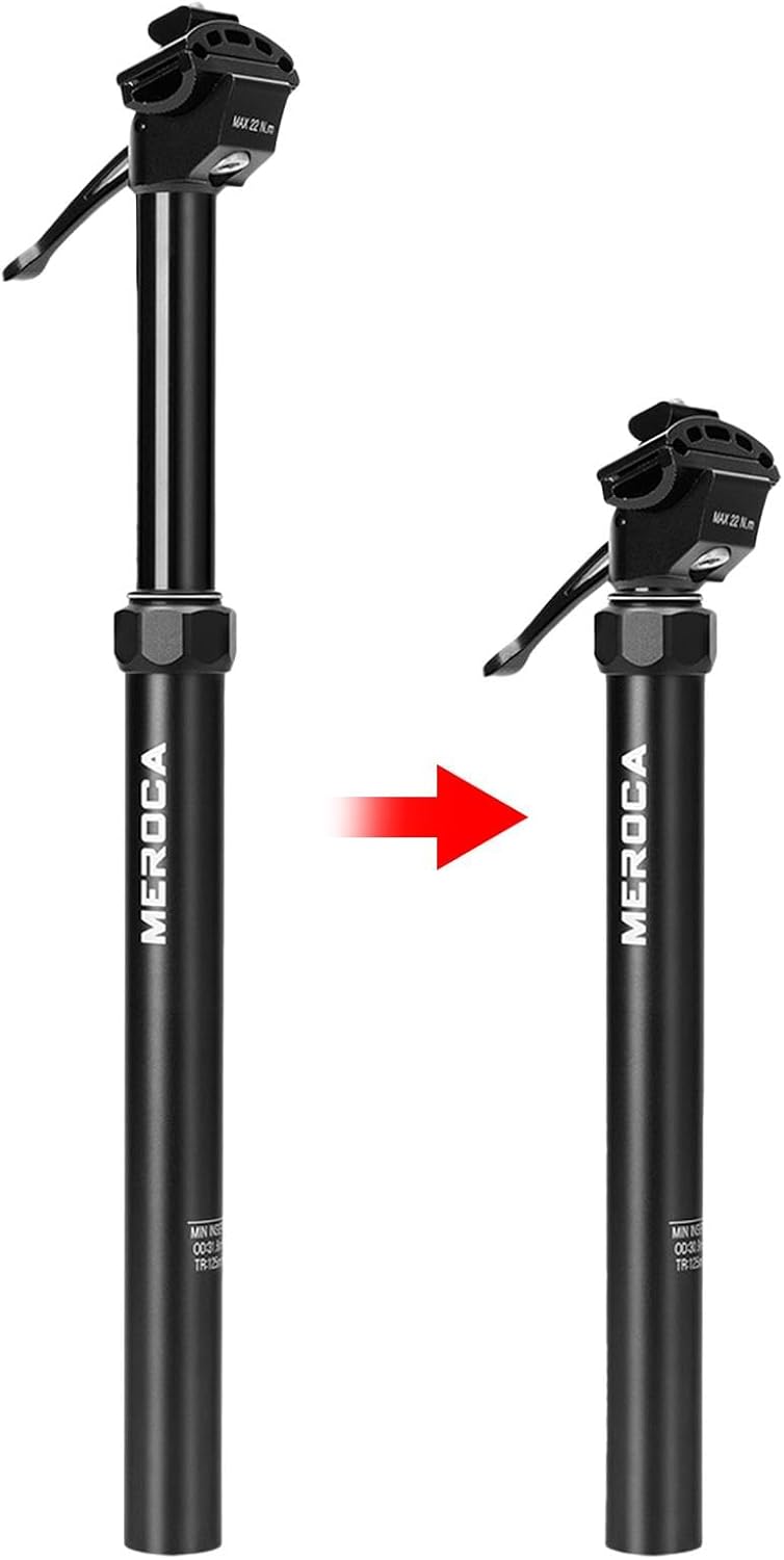Adjustable 125mm Dropper Seatpost with Hydraulic Lock for Mountain Biking