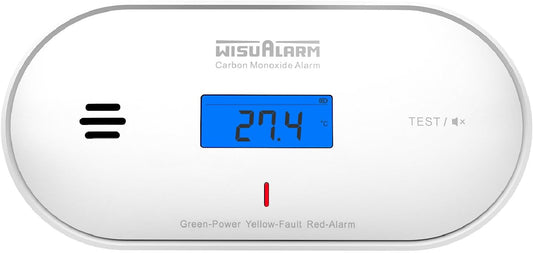 Digital Carbon Monoxide Detector: 10-Year Battery, LCD Display, Temp & Humidity