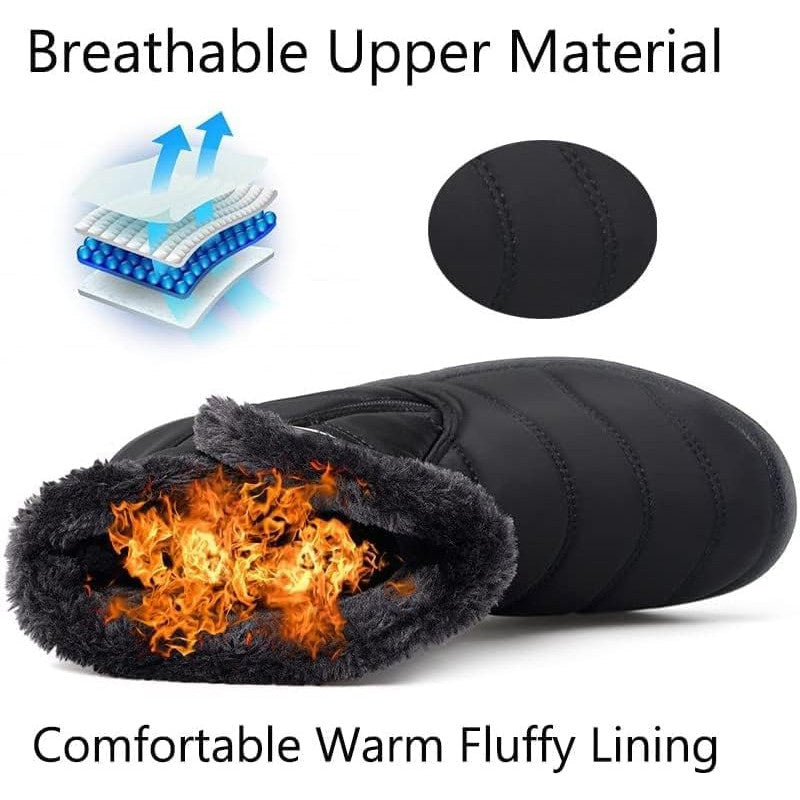 Eagsouni Women's Warm Fur‑Lined Waterproof Snow Ankle Boots