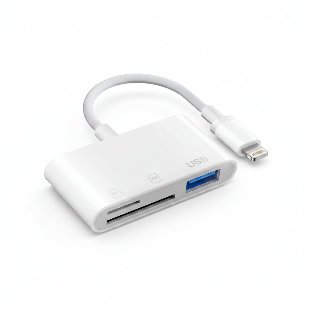 Loydia 3-in-1 SD Card Reader USB-C Lightning Camera Adapter for iPhone 15/13/11/X
