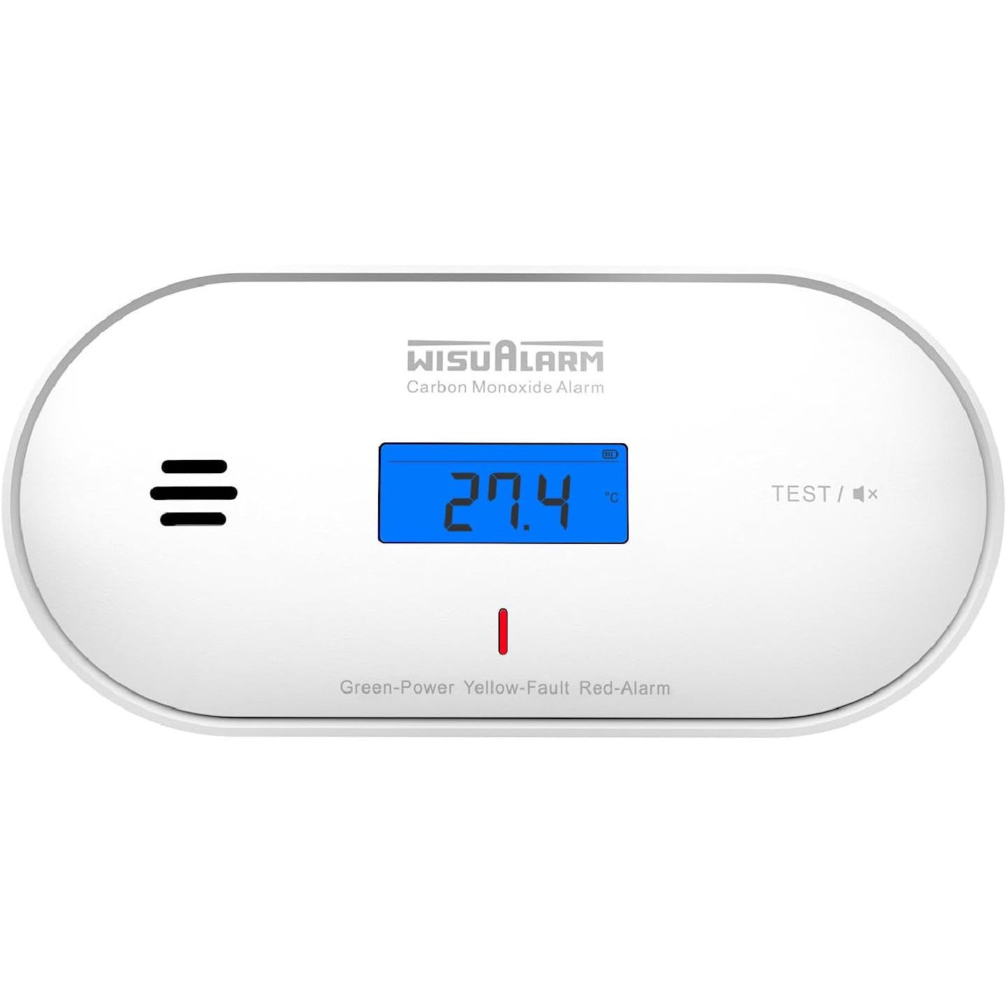 Digital Carbon Monoxide Detector: 10-Year Battery, LCD Display, Temp & Humidity