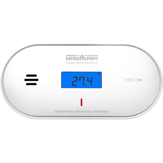 Digital Carbon Monoxide Detector: 10-Year Battery, LCD Display, Temp & Humidity