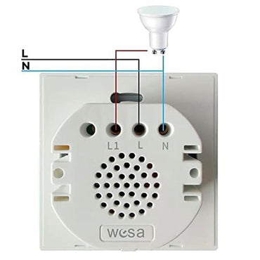 WESA White Glass Touch Switch Recessed with LED Indicator