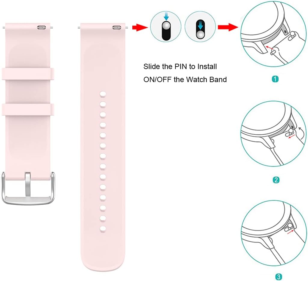 BexidoIera 3 Pack 20mm Silicone Watch Band for Amazfit GTS Bip