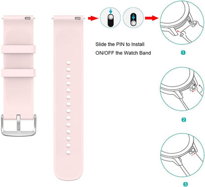 BexidoIera 3 Pack 20mm Silicone Watch Band for Amazfit GTS Bip