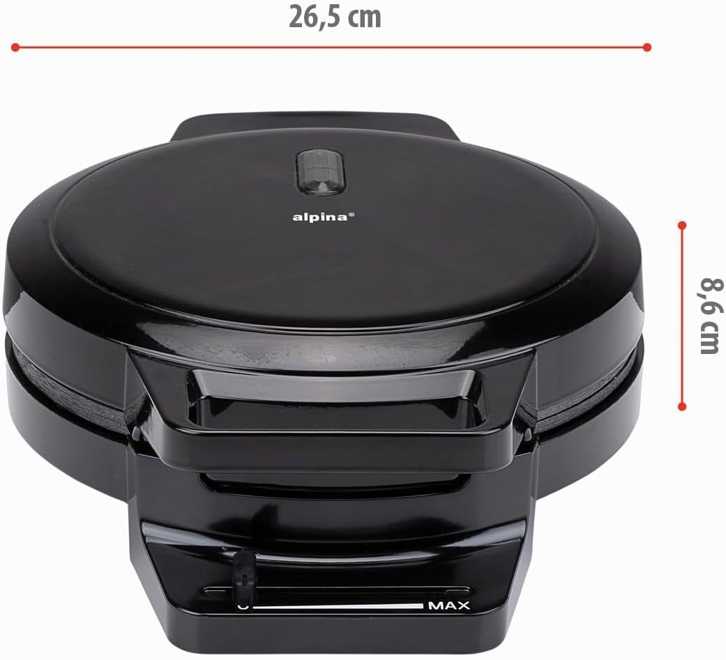 Alpina Heart-Shaped Waffle Maker 1000W Black