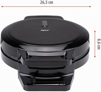 Alpina Heart-Shaped Waffle Maker 1000W Black