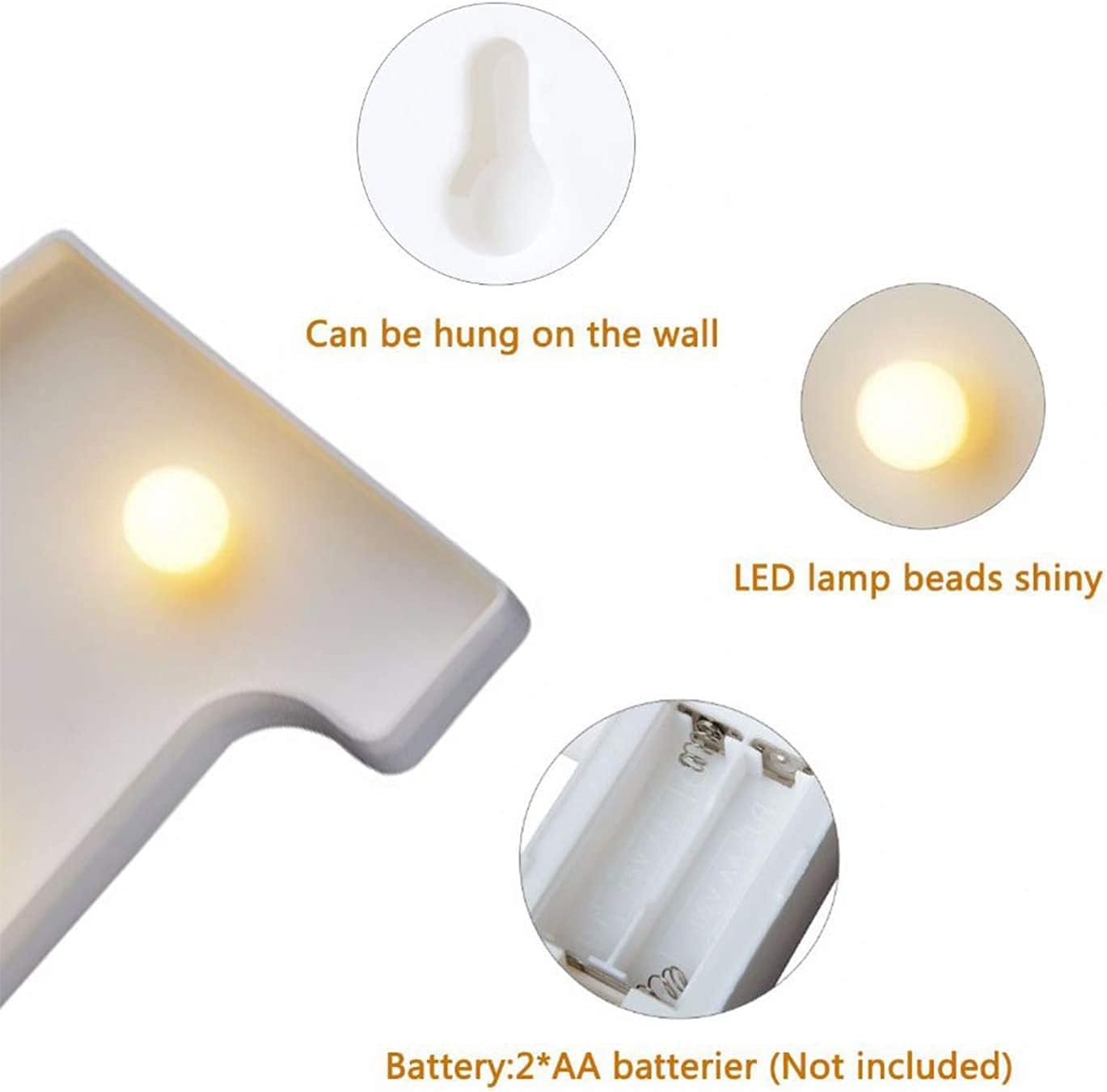 Warm White LED Number Lamp 0-9 Set for Party Decorations