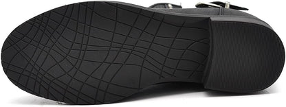 IF Women's Perforated Motorcycle Boots with Buckle Detail