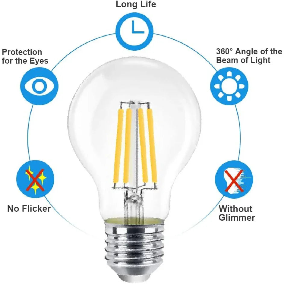EXTRASTAR Vintage E27 LED Filament Bulb 8W Warm White - Gomix Brands Outlet