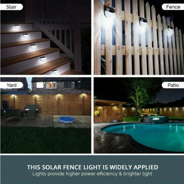 Waterproof Bright White Solar LED Wall-Mount Deck Lights (4 Pack)