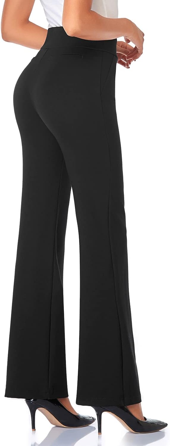 Tapata Women's High-Waist Stretchy Bootcut Pants – Office Ready Dress Trousers