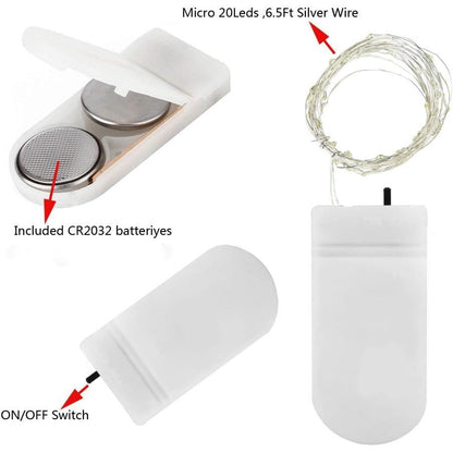 Warm White Battery Fairy Lights 6.6ft 20 LED Set