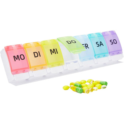 GeekerChip 7-Day BPA-Free Pill Organizer with Color‑Coded Lids