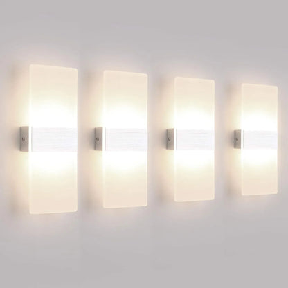 Klighten 4-Pack LED Wall Light, 12W Acrylic Aluminum, Natural White - Gomix Brands Outlet