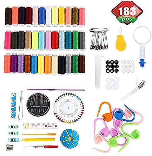 Willa Deluxe 183-Piece Hand Sewing Kit: Portable Organizer for Crafting & Repairs - Gomix Brands Outlet