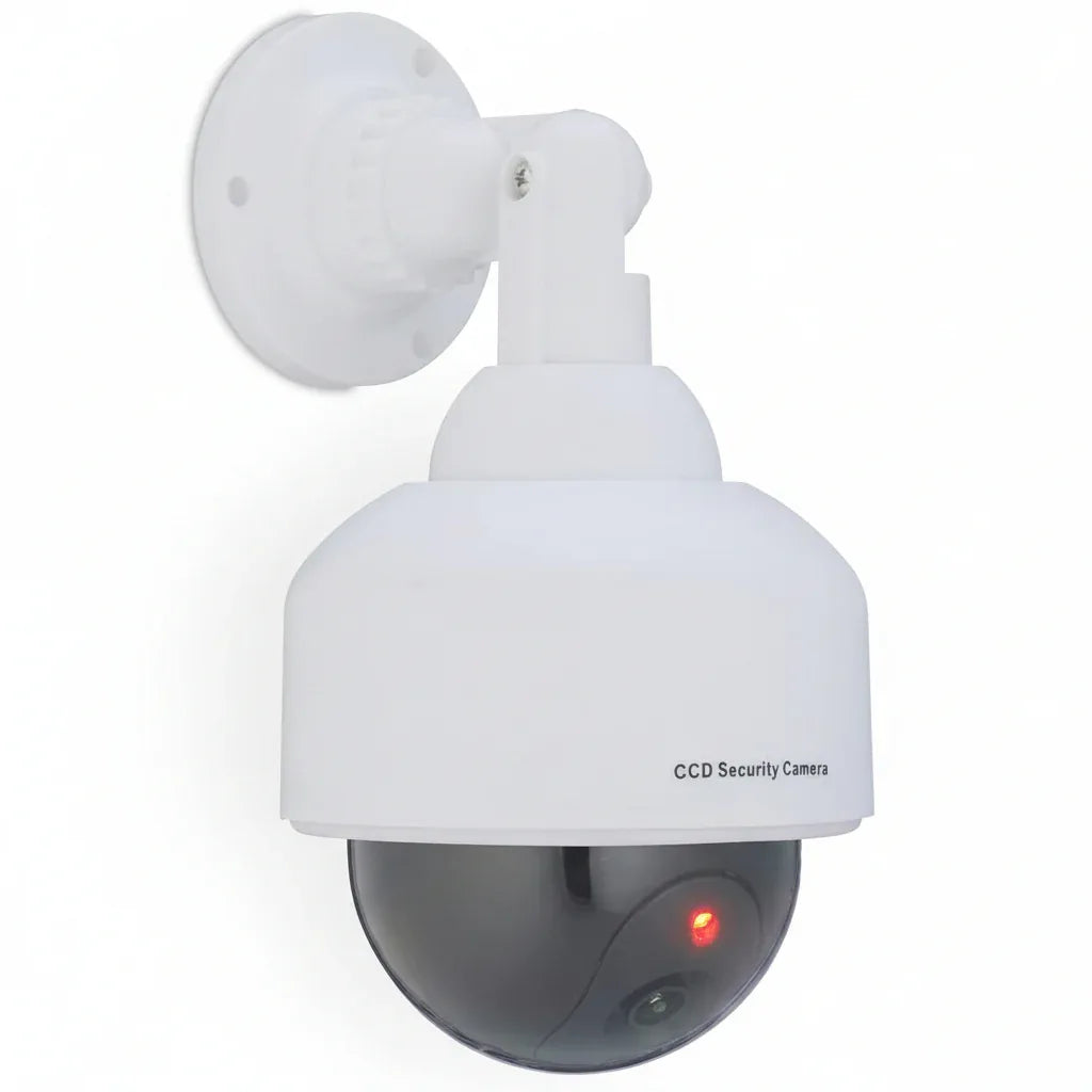 Relaxdays White Dummy Surveillance Camera with LED – Indoor Outdoor - Gomix Brands Outlet