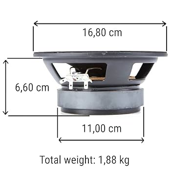 GK SOUND 6.5" Car Midrange Speakers 200W RMS, 400W Max, 4 Ohm, 97dB SPL